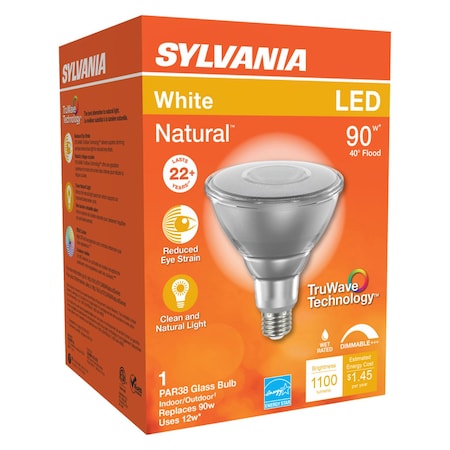 Sylvania Sylvania Natural PAR38 E26 (Medium) LED Floodlight Bulb White 90 Watt Equivalence 1 pk 40901